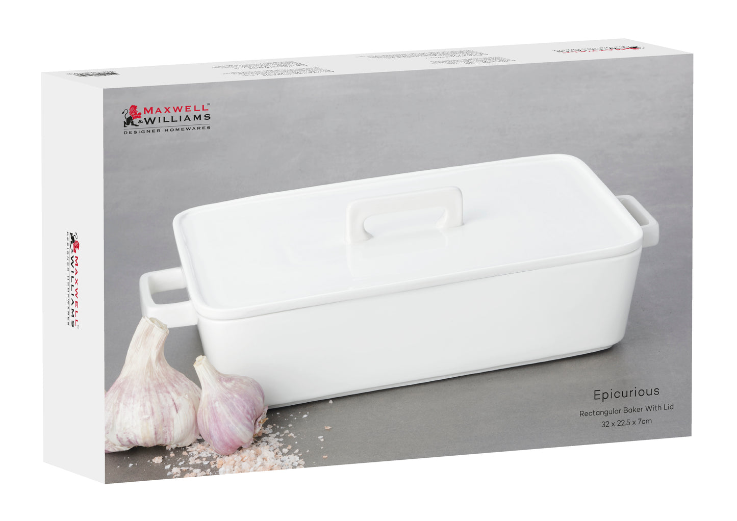 Maxwell & Williams Epicurious Rectangular Baker with Lid 32x22.5X7cm Gift Box