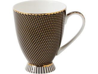 Maxwell & Williams Teas & C's Regency Footed Mug 300ml Black Gift Boxed