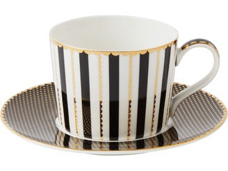 Maxwell & Williams Teas & C's Regency Cup & Saucer 240ml Black Gift Boxed