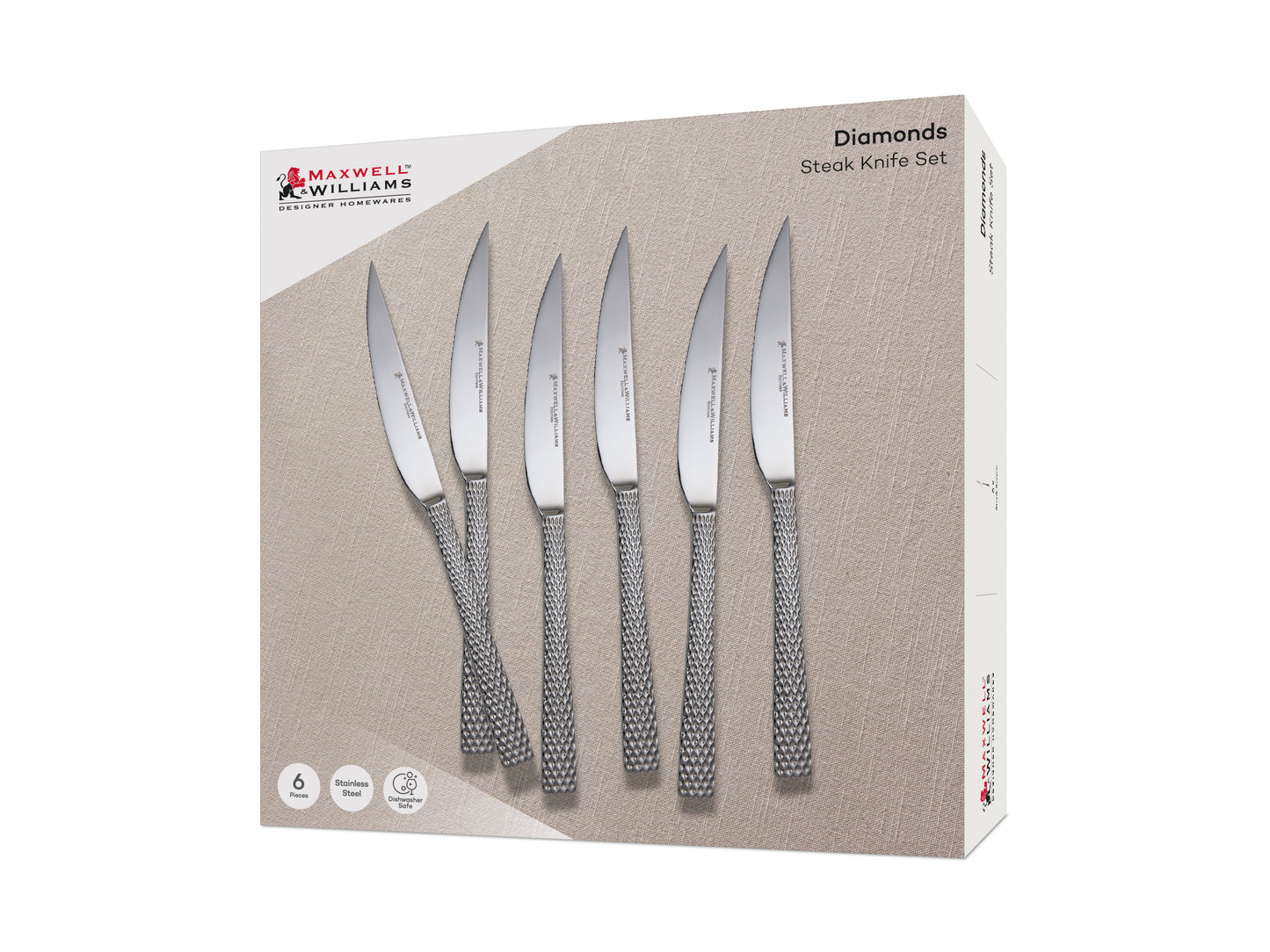 Maxwell & Williams Diamonds Steak Knife Set 6pc Gift Boxed
