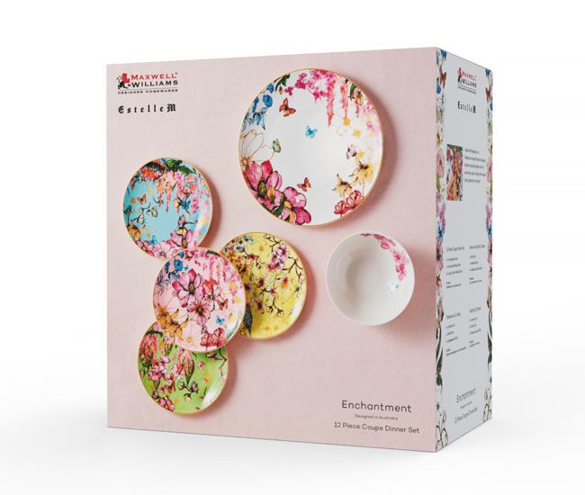 Maxwell & Williams Estelle Michaelides Enchantment Coupe Dinner Set 12pc Gift Boxed