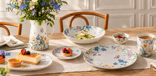A table in bloom with Fluttering Meadow