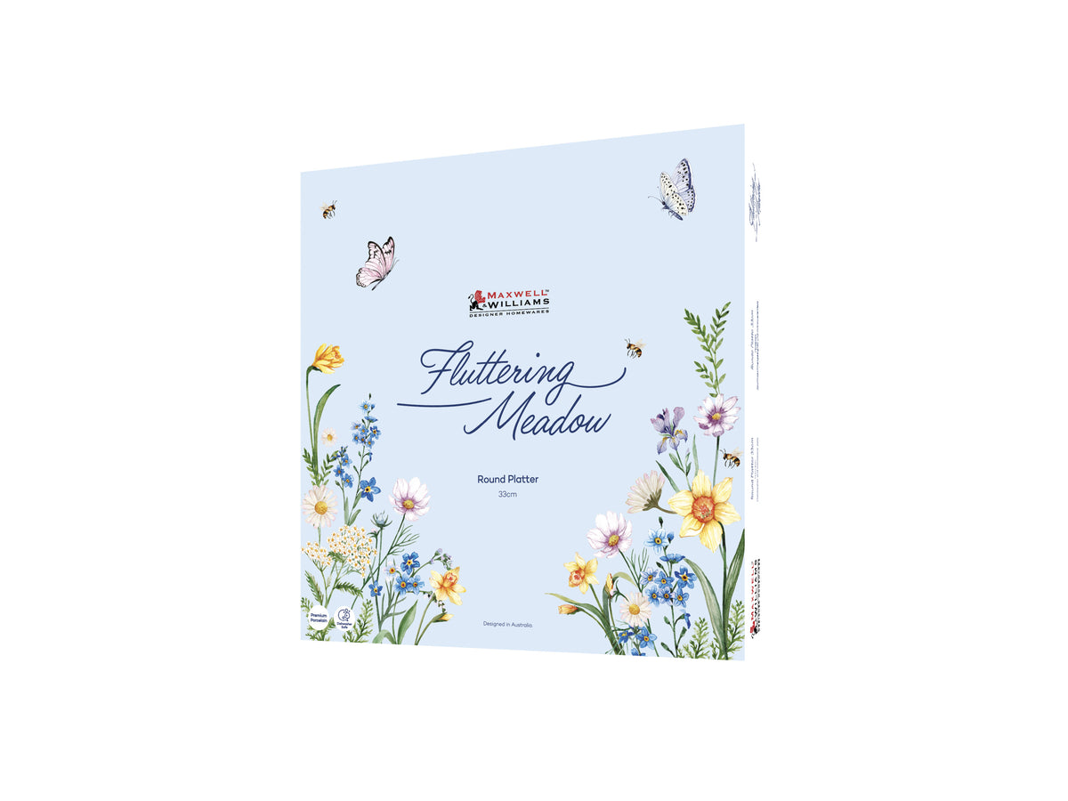 MW Fluttering Meadow Round Platter 33cm Gift Boxed