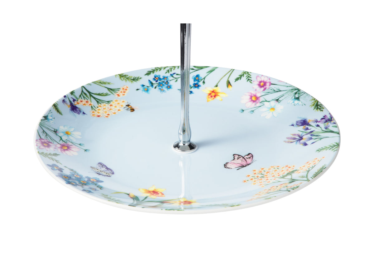 MW Fluttering Meadow 2 Tiered Cake Stand 15/19x26cm Gift Boxed