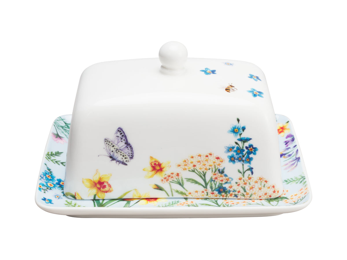 MW Fluttering Meadow Butter Dish 17x13x9.5cm Gift Boxed