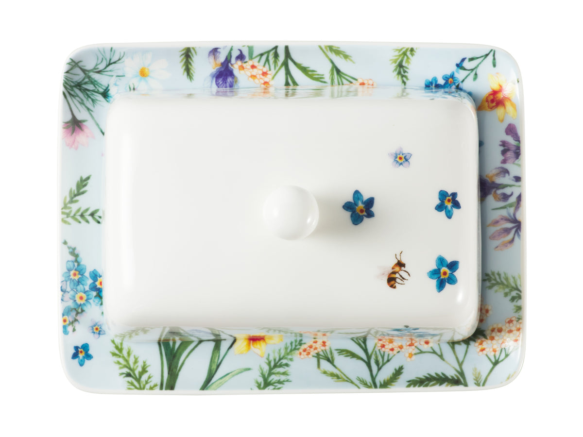 MW Fluttering Meadow Butter Dish 17x13x9.5cm Gift Boxed