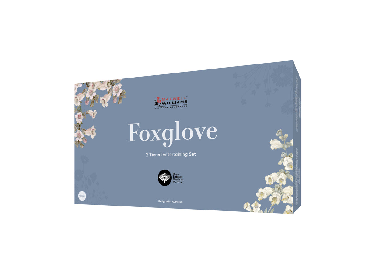 MW Royal Botanic Gardens Foxglove 2 Tiered Entertaining Set Gift Boxed