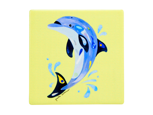 MW Pete Cromer Ozzie Ocean Ceramic Square Coaster 9.5cm Dolphin