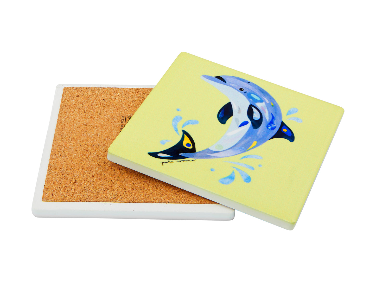 MW Pete Cromer Ozzie Ocean Ceramic Square Coaster 9.5cm Dolphin
