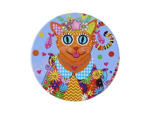 MW Donna Sharam Kaleidoscope Ceramic Round Coaster 10cm Ginger