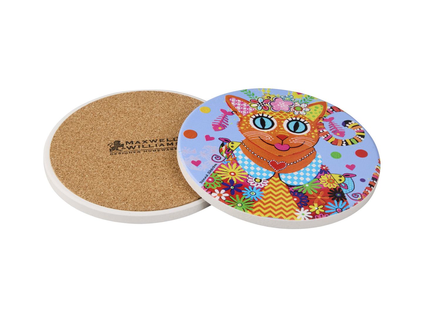 MW Donna Sharam Kaleidoscope Ceramic Round Coaster 10cm Ginger
