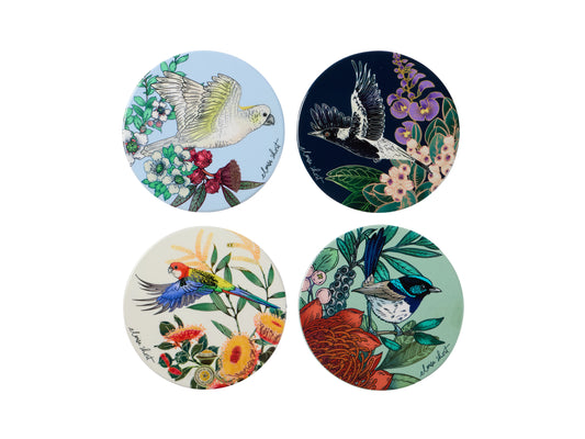 MW Eloise Short Native Grace Ceramic Coaster 10cm Set of 4 Assorted Gift Boxed
