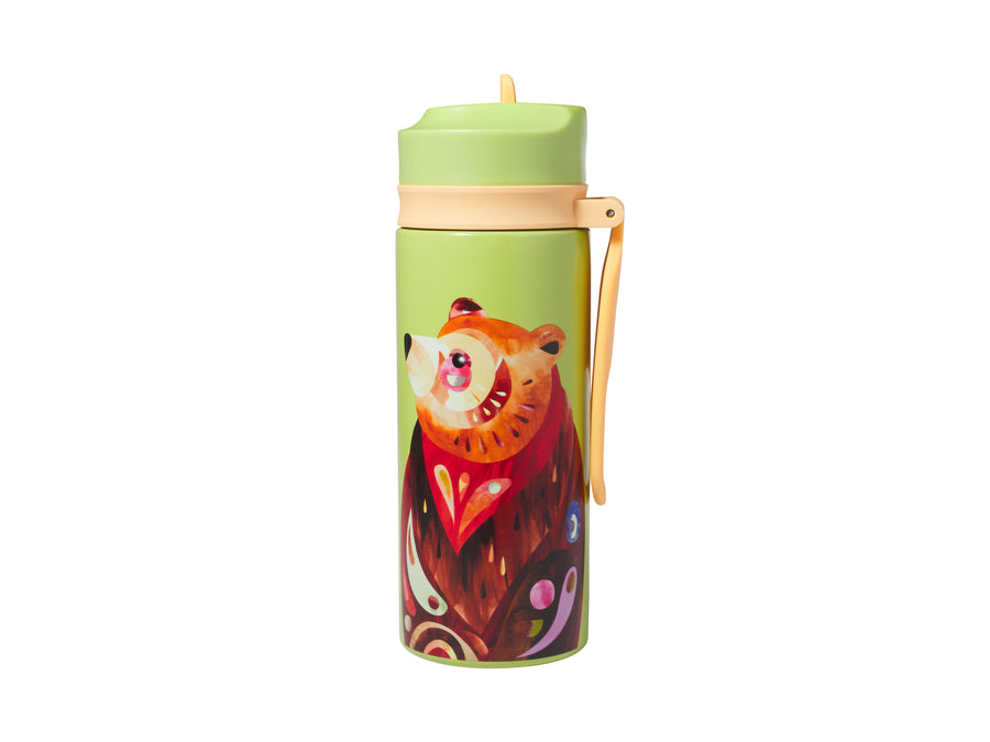 MW Pete Cromer Woodland Creatures Double Wall Insulated Bottle 500ML Brown Bear