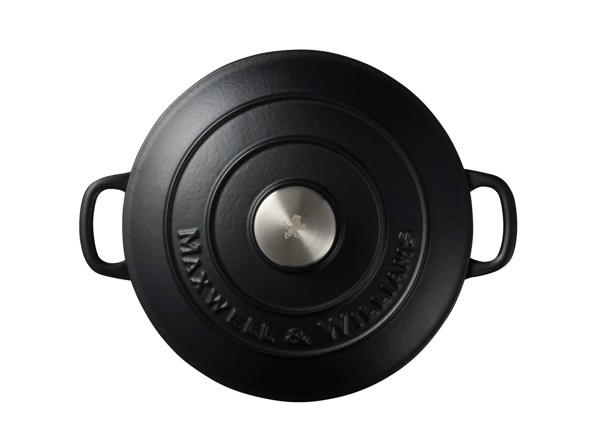 MW Cast Iron Round Casserole Black 24cm / 3.3L Gift Boxed