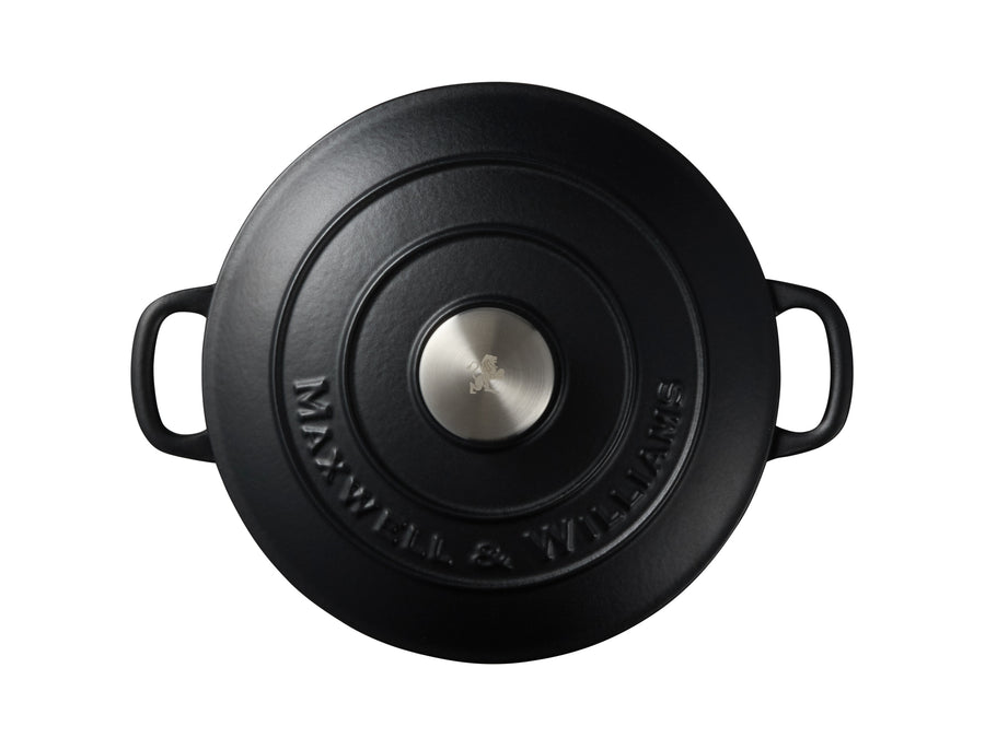 MW Cast Iron Round Casserole Black 24cm / 3.3L Gift Boxed