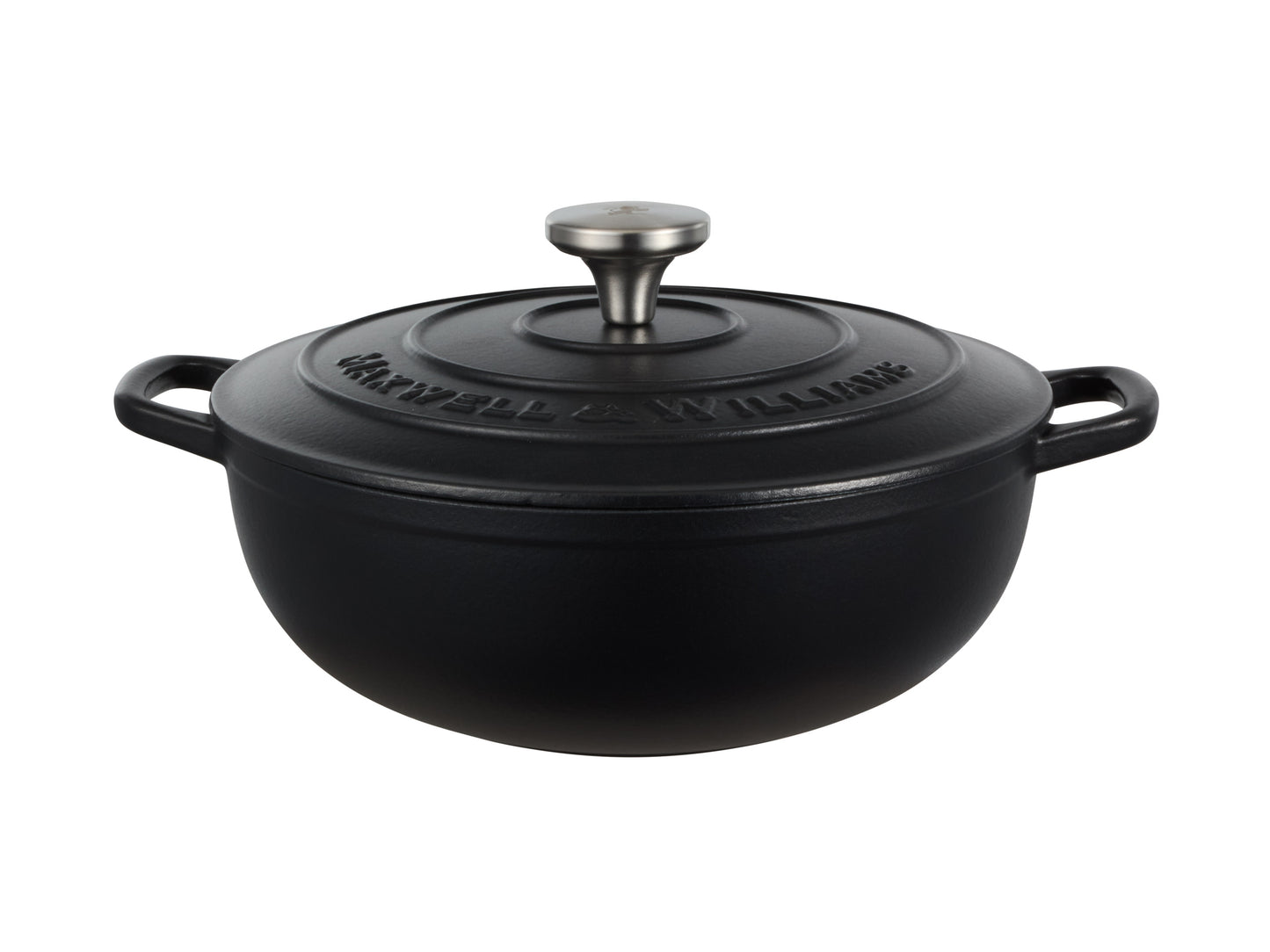 MW Cast Iron Round Casserole Black 26cm / 4L Gift Boxed