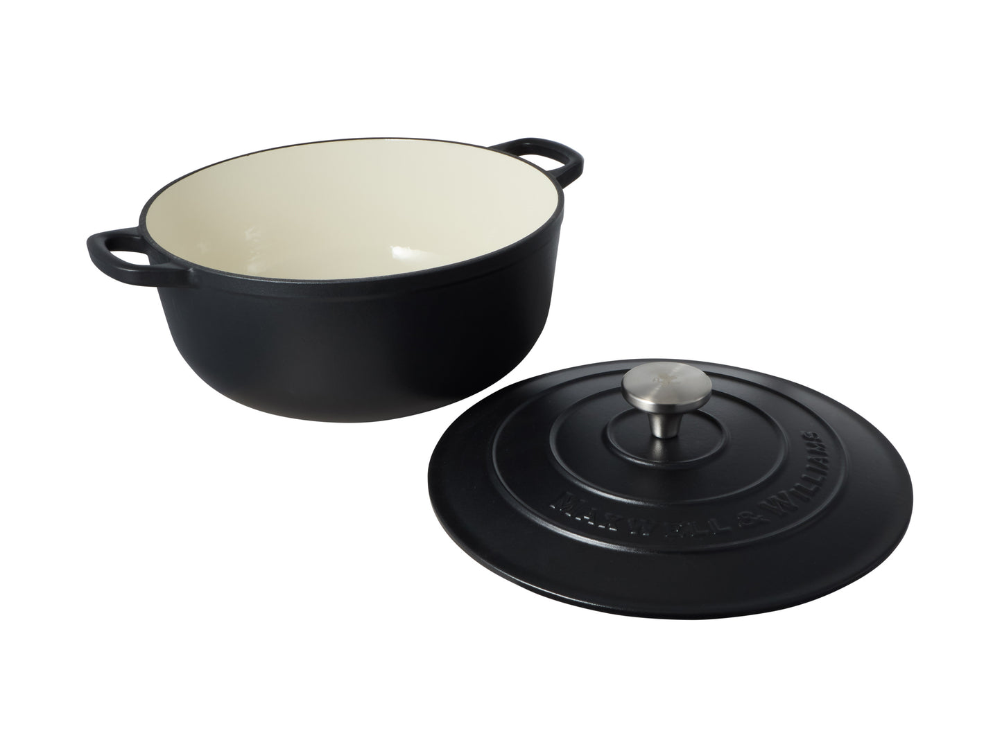 MW Cast Iron Round Casserole Black 28cm / 6.2L Gift Boxed