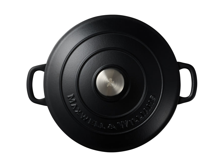 MW Cast Iron Round Casserole Black 28cm / 6.2L Gift Boxed