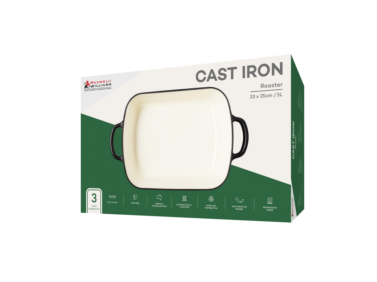 MW Cast Iron Roaster English Racing Green 34x26cm / 5L Gift Boxed