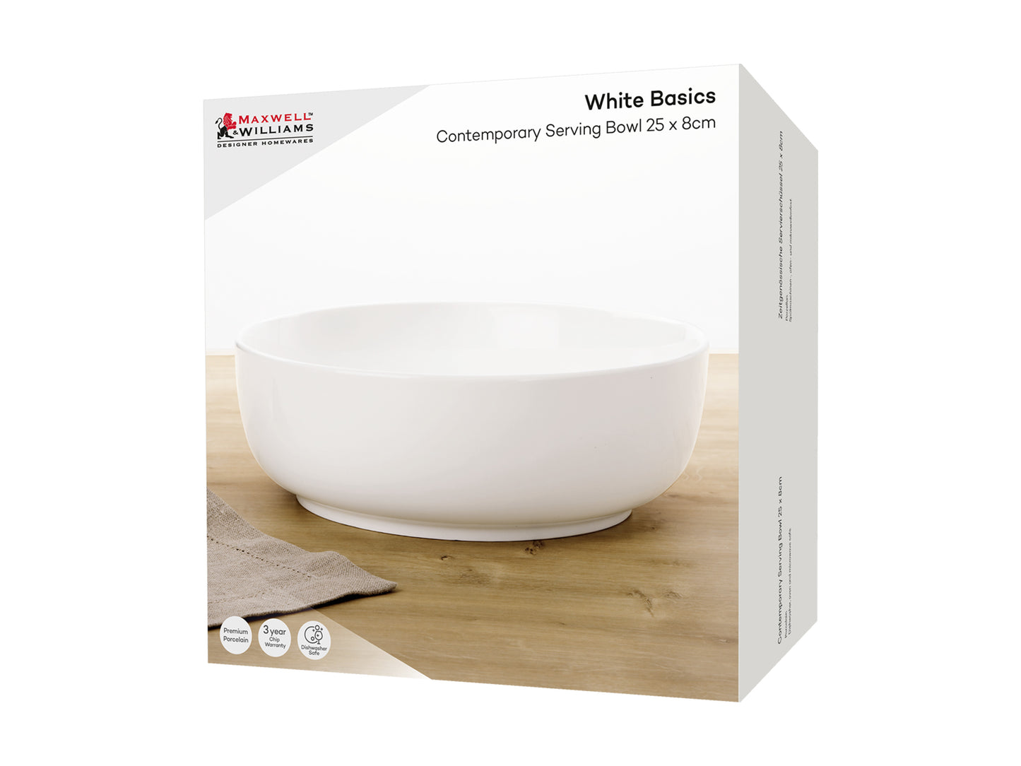 MW White Basics Contemporary Serving Bowl 25x8cm Gift Boxed