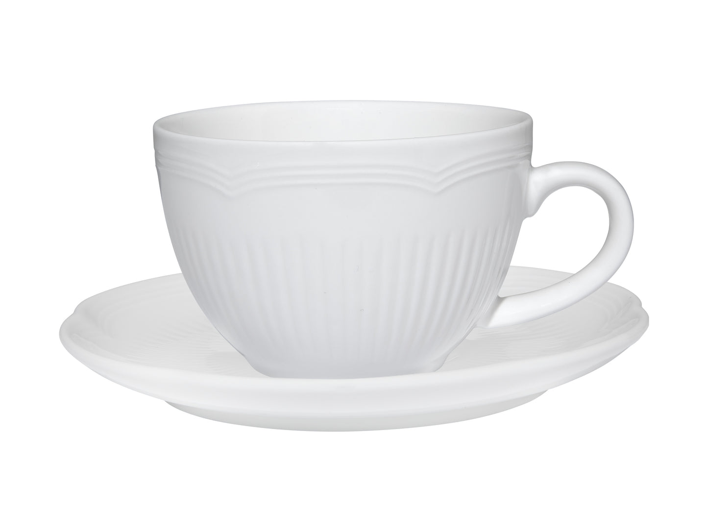 Maxwell & Williams White Basics Rococo Cup & Saucer 240ml