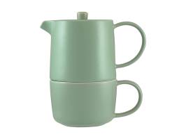 Maxwell & Williams Cafe Life Tea for One With Infuser 450ml Seafoam Gift Boxed