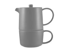 Maxwell & Williams Cafe Life Tea for One With Infuser 450ml Grey Gift Boxed