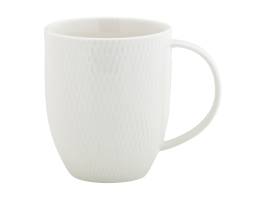 Maxwell & Williams White Basics Diamonds Coupe Mug 420ml Set of 4 Gift Boxed