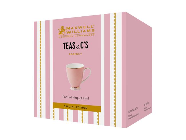 Maxwell & Williams Teas & C's Regency Footed Mug 300ml Pink Gift Boxed