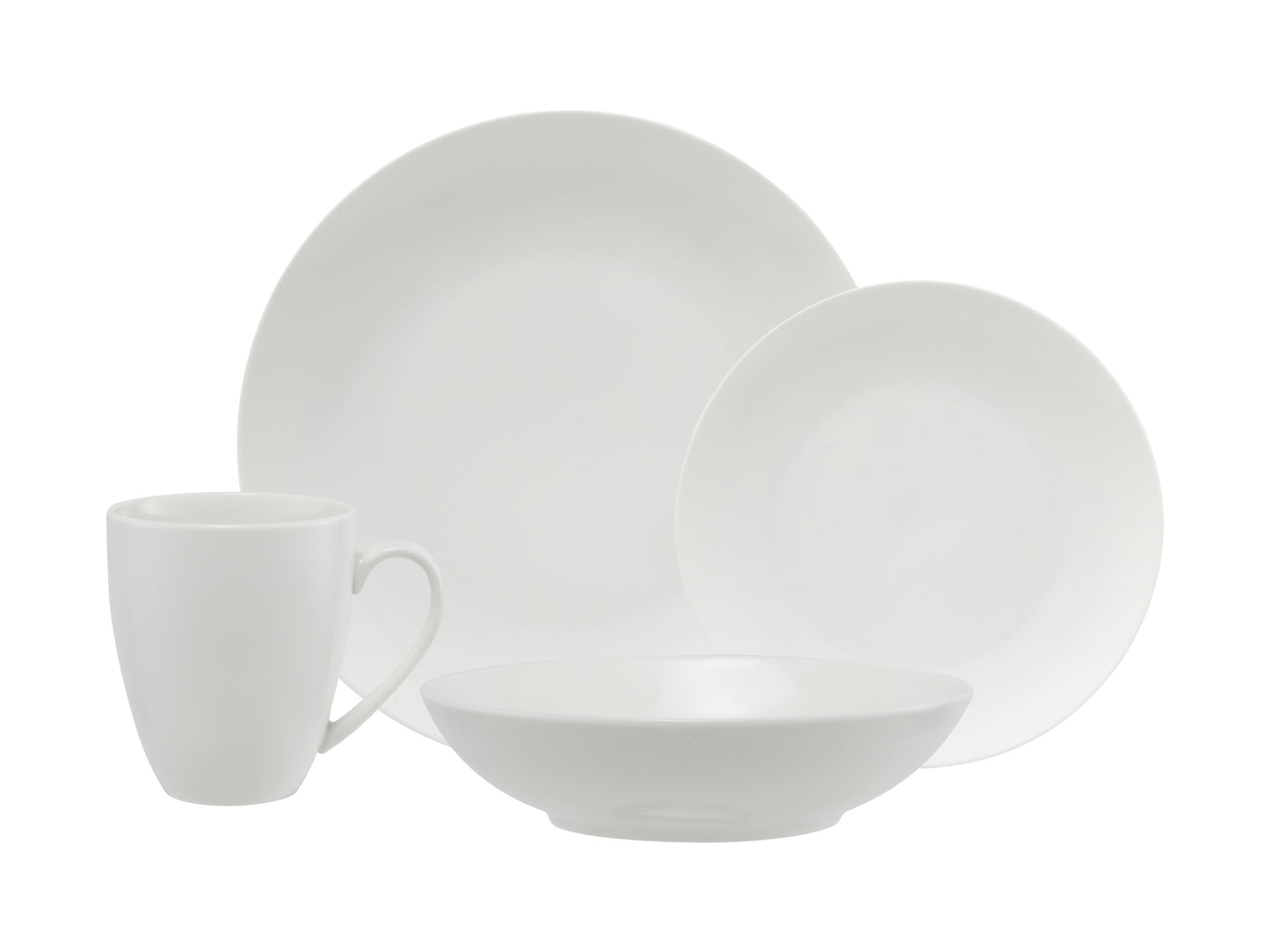 Maxwell & Williams White Basics Fitzrovia Coupe Dinner Set 16pc Gift Boxed