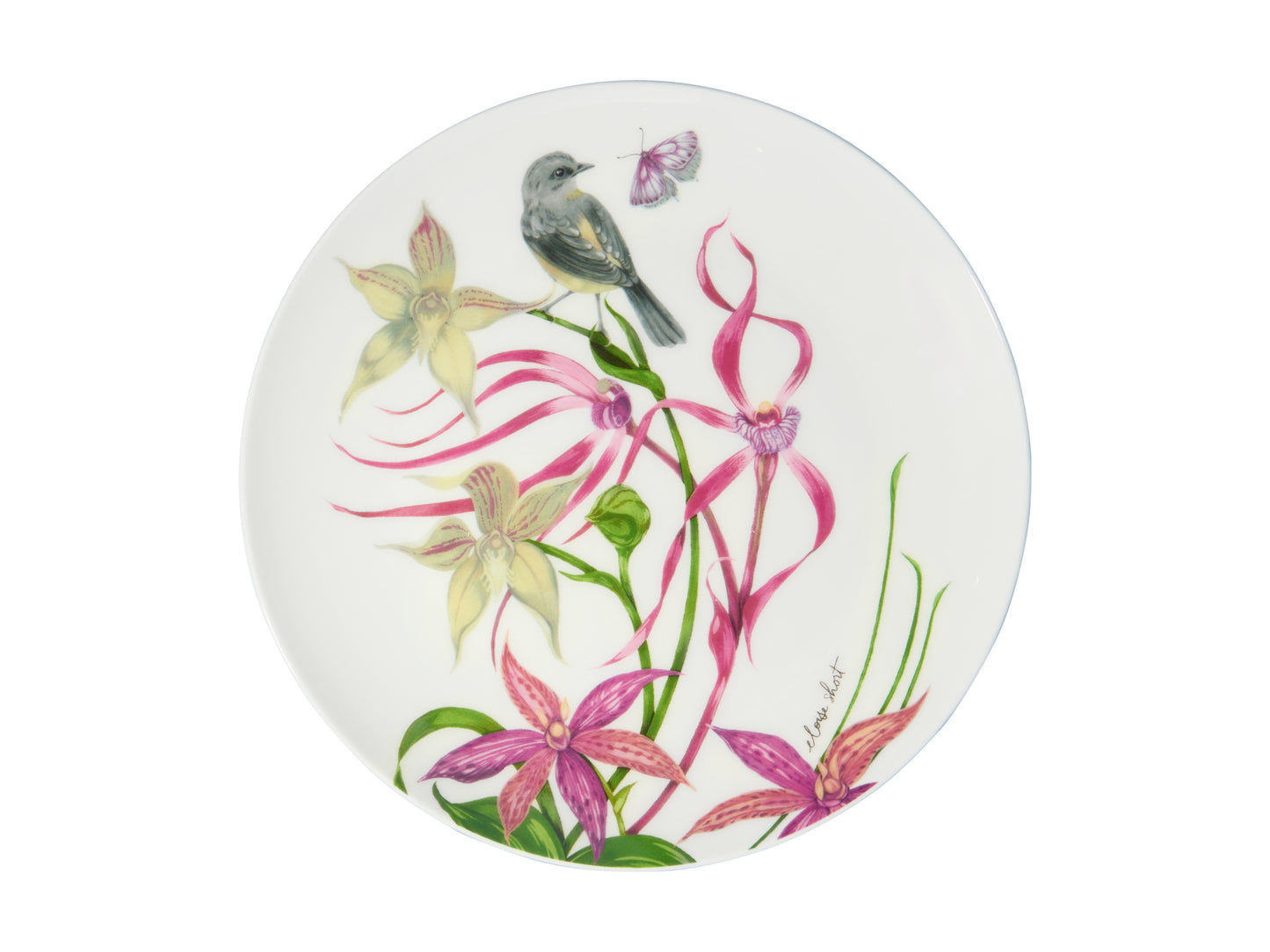 Maxwell & Williams Eloise Short Lyric Coupe Plate 20cm Yellow Robin Gift Boxed