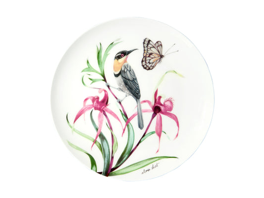 Maxwell & Williams Eloise Short Lyric Coupe Plate 20cm Spinebill Honeyeater Gift Boxed
