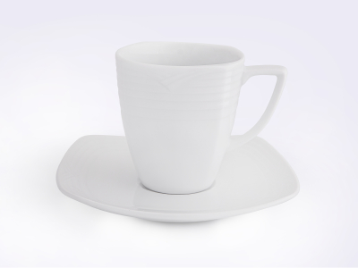 Noritake Arctic White Square Tall Cup & Saucer  220ml