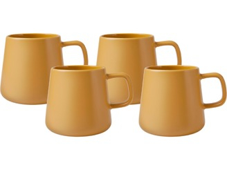 Maxwell & Williams Blend Sala Mug 375ML Set of 4 Mustard Gift Boxed