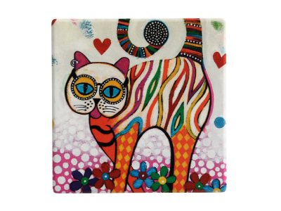 Maxwell & Williams Smile Style Ceramic Tile Coaster Tabby 9cm 9cm