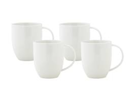 Maxwell & Williams White Basics Diamonds Coupe Mug 420ML Set of 4 Gift Boxed