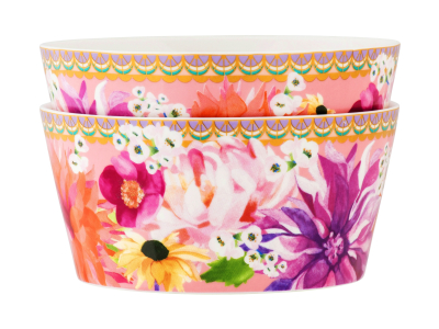 Maxwell & Williams Teas & C's Dahlia Daze Bowl 12cm Set of 2 Pink Gift Boxed