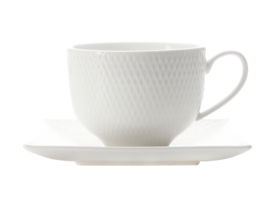 Maxwell & Williams White Basics Diamonds Square Cup & Saucer  220ml