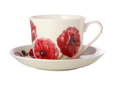 Maxwell & Williams Katherine Castle Floriade Breakfast Cup & Saucer Ranunculus  480ml