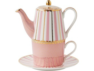Maxwell & Williams Teas & C's Regency Tea for One With Infuser 340ML Pink Gift Boxed