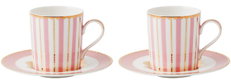 Maxwell & Williams Teas & C's Regency Demi Cup & Saucer 100ML Set of 2 Pink Gift Boxed