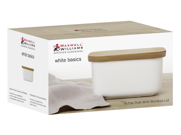 Maxwell & Williams White Basics Butter Dish With Lid