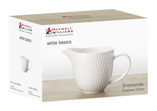 Maxwell & Williams White Basics Diamonds Creamer 190ml