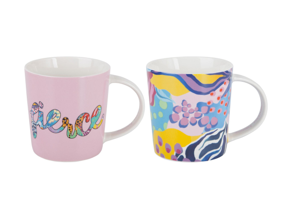 Maxwell & Williams Kasey Rainbow Be Fierce Mug Set of 2 380ML Fierce Gift Boxed