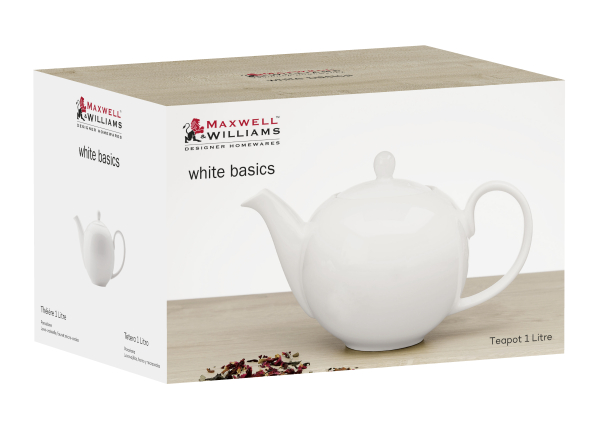 Maxwell & Williams White Basics Teapot 1L  1l