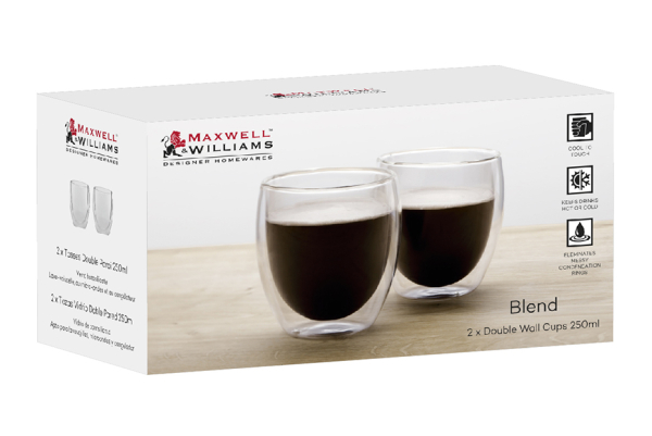 Maxwell & Williams Blend Double Wall Cup Set of 2  250ml