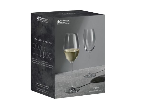 Maxwell & Williams Calia Wine Glass 400ML Set of 2 Gift Boxed