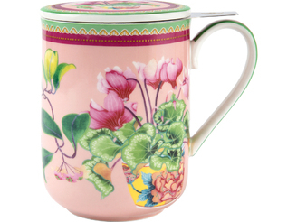 Maxwell & Williams Gabby Malpas Jardin Mug With Infuser 340ML Cyclamen Gift Boxed