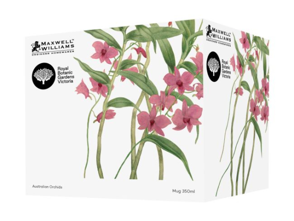 Maxwell & Williams Royal Botanic Gardens Australian Orchids Mug 350ML Pink Gift Boxed