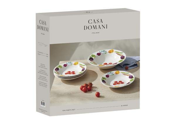 Casa Domani Italiana Rim Pasta Set Spring Vegetables  5pce